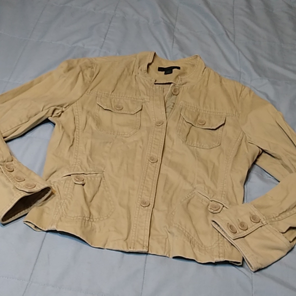 Express Tan Jacket Four Pockets Button Up Medium - image 1